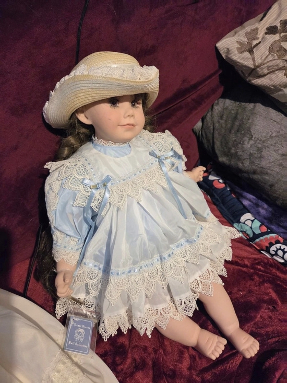 Rudolf Poldermann Doll Collection Porcelain-Style Doll in Blue & White